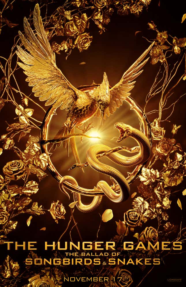 Image for article titled The New Hunger Games Prequel Poster Brings the Bling