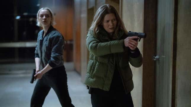 Esmé Creed-Miles and Mireille Enos in Hanna