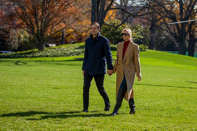 Donald Trump’s son-in-law Jared Kushner with wife Ivanka Trump.