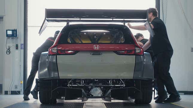 A photo of a Honda CR-V prepped to race. 
