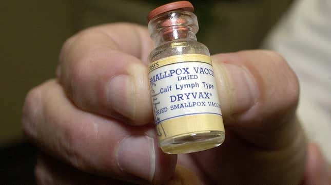  A vial of dried smallpox vaccination is shown December 5, 2002 in Altamonte Springs, Florida.