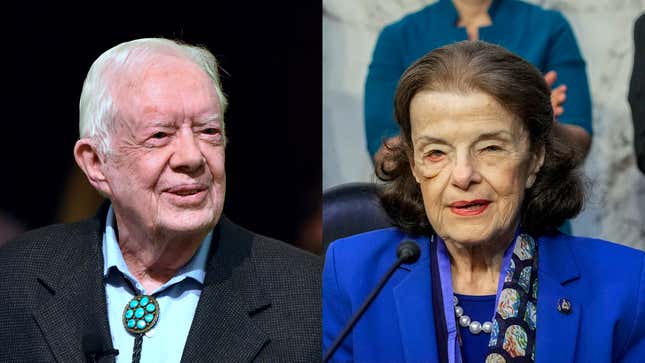 Image for article titled Jimmy Carter Makes Pact With Dianne Feinstein That If Both Single In 50 Years They’ll Marry Each Other