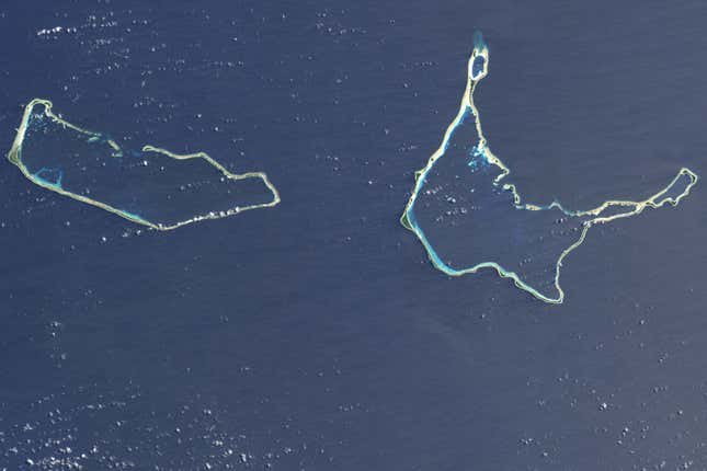 Image for article titled The beautiful and distinctive shapes of atolls, seen from space