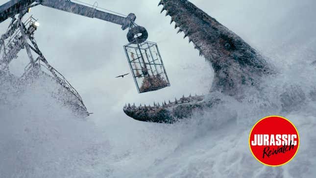 Mosasaurus jumps out of the water in Jurassic World Dominion