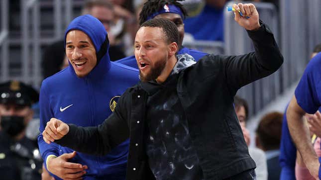 Steph in street clothes is bad news for Golden State.