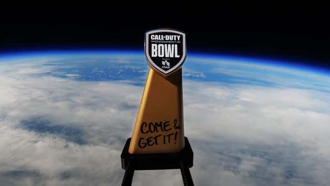 The trophy was launched into space ahead of the third annual Call of Duty Endowment Bowl on December 16. 