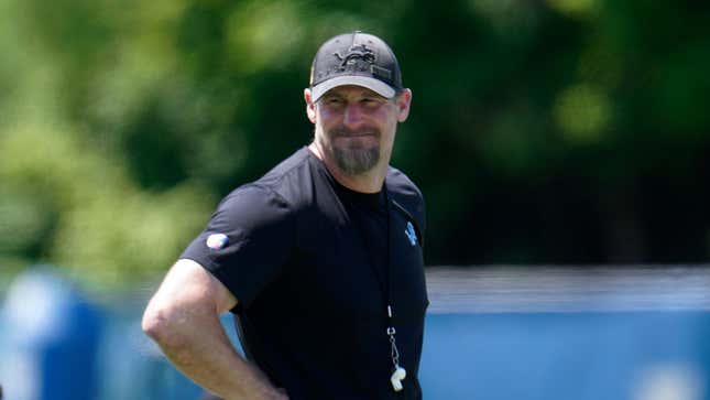 Dan Campbell, kneecaps: The Detroit Lions' new head coach lectures on  cannibalism.