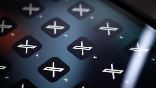 Image of Elon Musk’s X app (formerly Twitter) icons seen in an iPhone screen.