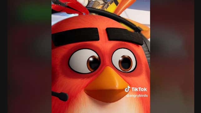 Angry Birds' Red plays Smash or Pass on TikTok.