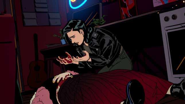 Grace is shown leaned over Calliope's body with blood on her hands.