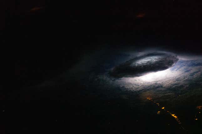 Image for article titled What lightning strikes look like from space