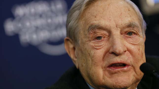 George Soros, the billionaire investor and philanthropist, attends the World Economic Forum in Davos in 2013.