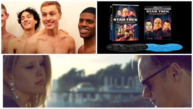 Clockwise from top left: Triangle of Sadness (Neon Pictures), Star Trek: The Next Generation 4-Movie Collection (Paramount Home Video), Infinity Pool (Elevation Pictures)