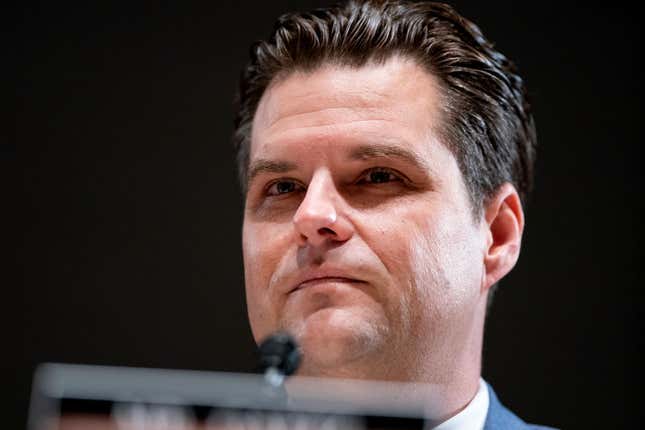 Image for article titled Matt Gaetz Ignores the Law, and Now He Can’t Practice It in Florida: Report