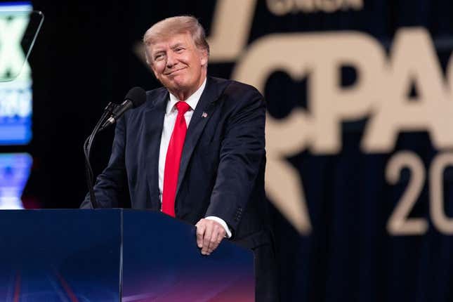 Image for article titled Fox News Is Tired of Trump’s Lies, Runs Disclaimer During the Former President’s CPAC Speech