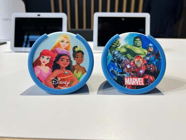 The Echo Pop, with kid-friendly graphics