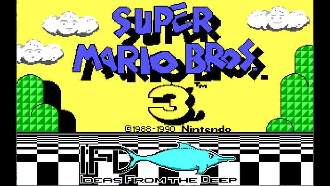 the title screen of id software's super mario bros 3 pc demo