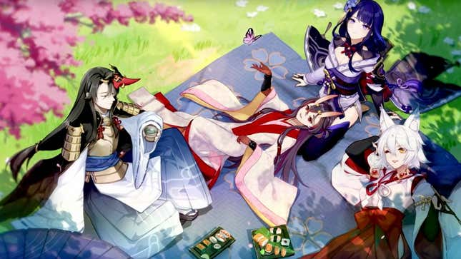 Picnic of the Genshin Impact character Ei and her friends