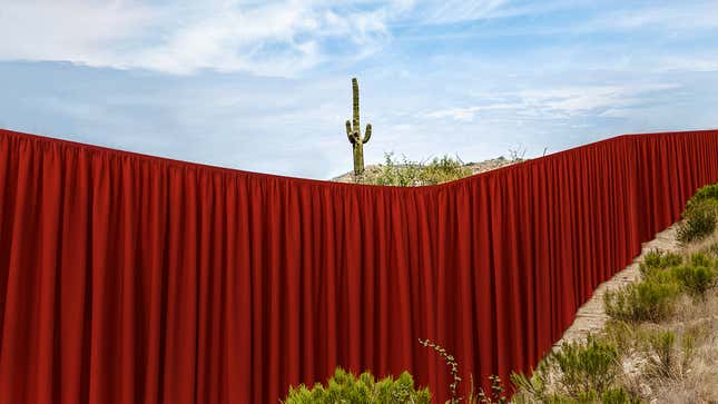 Image for article titled Nation Installs 2,000 Mile Long Privacy Curtain After Mexico Sees It Naked