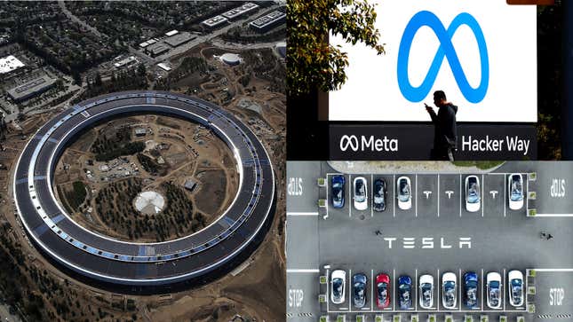 Gizmodo took a look at the salaries of some open positions at Apple, Meta, and Tesla in California.