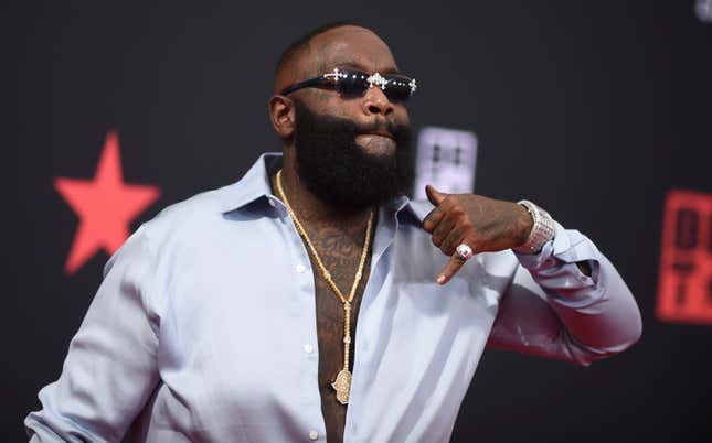 Rick Ross arrives at the BET Awards on Sunday, June 26, 2022, at the Microsoft Theater in Los Angeles. 