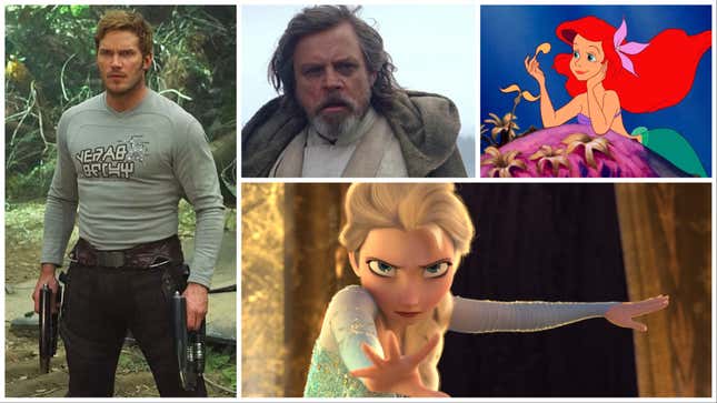 Clockwise from left: Guardians Of The Galaxy Vol. 2 (Photo: Marvel Studios); Star Wars:The Last Jedi (Screengrab: Disney+); The Little Mermaid (Screengrab: YouTube); Frozen (Screengrab: Disney+)