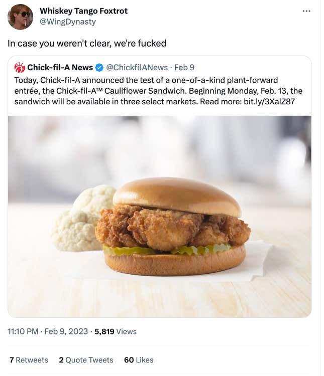 Our society can’t function if there are plant-based options in fast food restaurants 