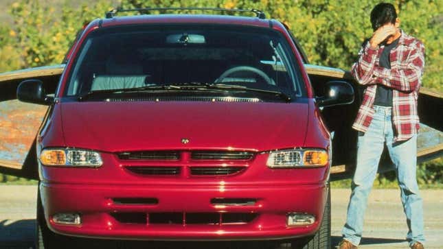 A 1996 Dodge Caravan after telling its owner his wife is leaving him. 