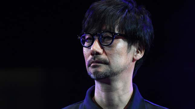 A photo of Hideo Kojima presenting Death Stranding during the Tokyo Game Show in September 2019.