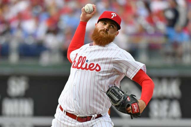 May 23, 2023; Philadelphia, Pennsylvania, USA; Philadelphia Phillies relief pitcher Dylan Covey (54) throws a pitch against the Arizona Diamondbacks at Citizens Bank Park.