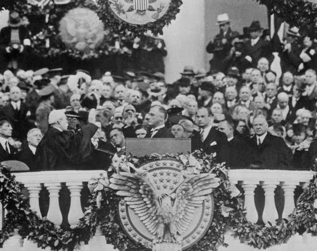 Franklin D. Roosevelt’s inauguration, 1933.