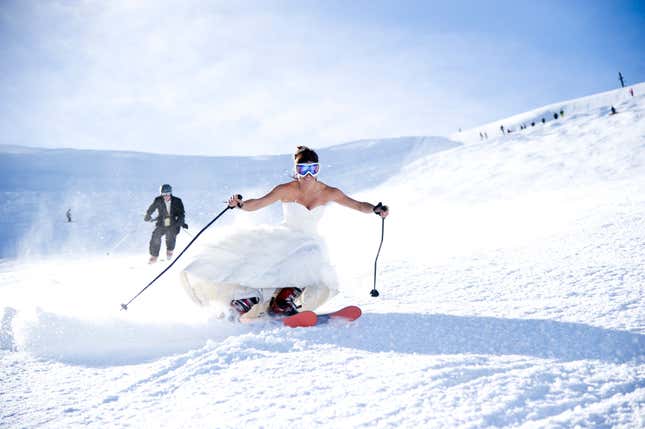 A winter wedding doesn’t have to include extreme sports but it’s an option!