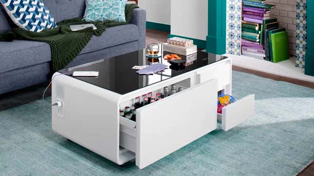 Take 33% off a coffee table that keeps you connected (and hydrated). 