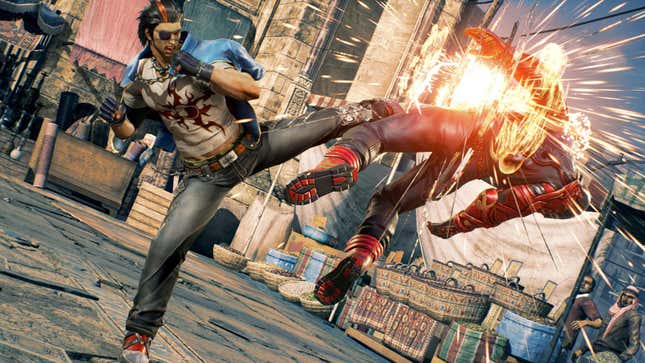 Taekwondo practitioner Hwoarang must have a grudge against Tekken protagonist Jin Kazama to kick him this hard.