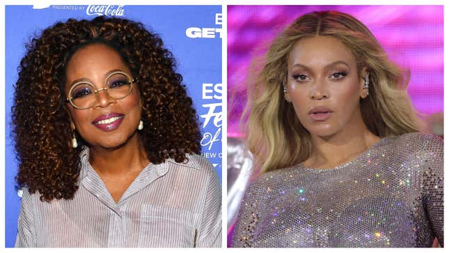 Oprah, left; Beyoncé.
