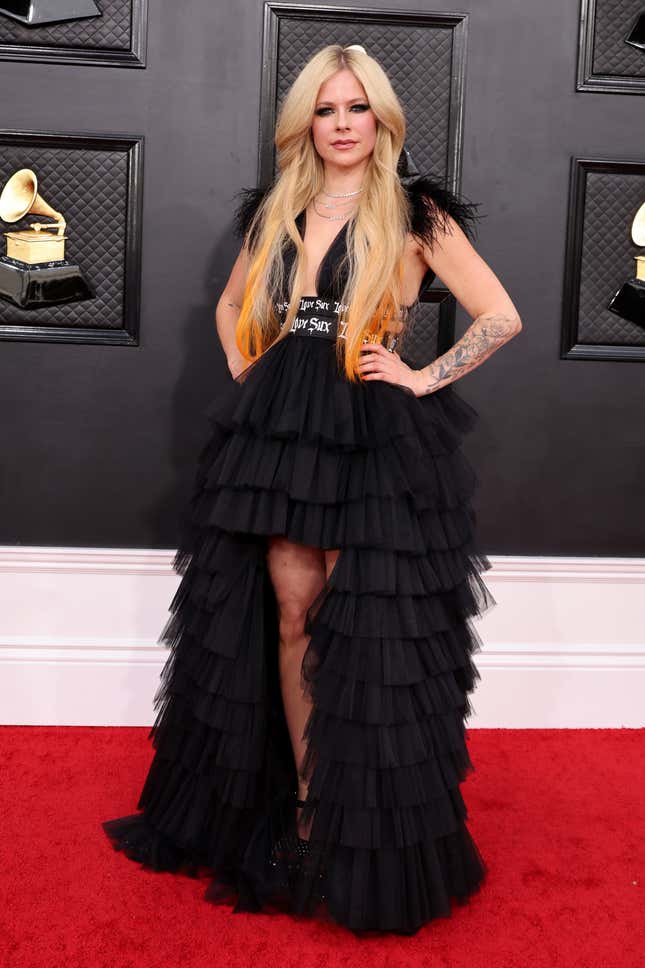 Avril Lavigne attends the 64th Annual GRAMMY Awards at MGM Grand Garden Arena on April 03, 2022 in Las Vegas, Nevada. (