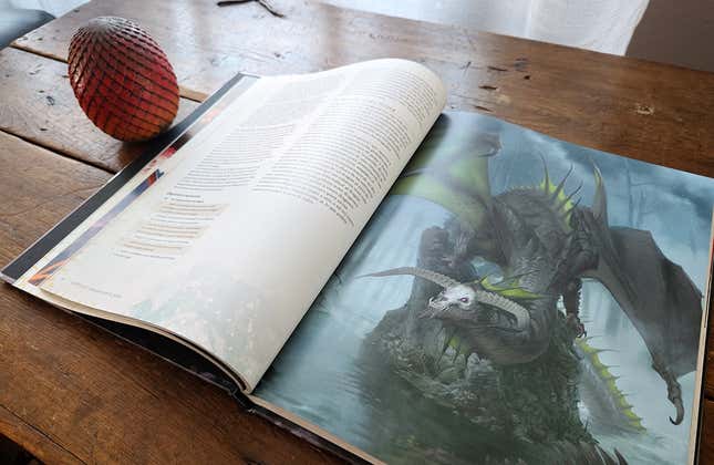 Detalle de una ilustración del libro de D&D: El Tesoro de los Dragones de Fizban