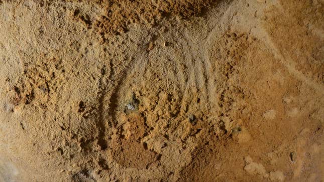 The suspected Neanderthal artwork found in a French cave.