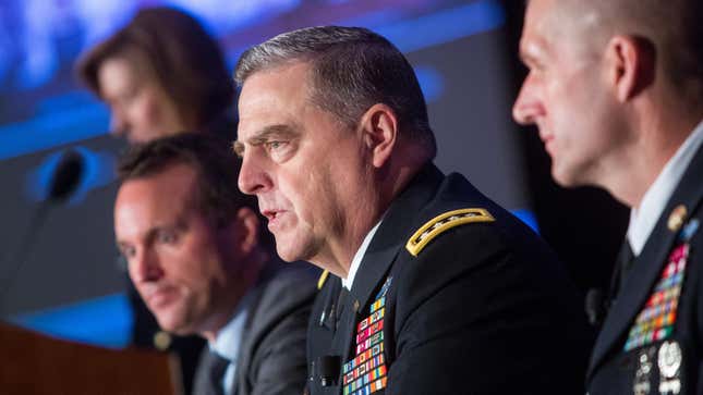 General Mark Milley, then the Army Chief of Staff, as seen at an Association of U.S. Army Annual Meeting in October 2016 in Washington, DC.