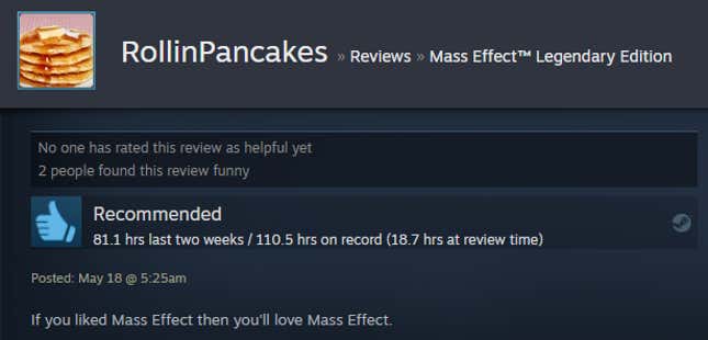 Image for article titled Mass Effect: Legendary Edition, As Told By Steam Reviews
