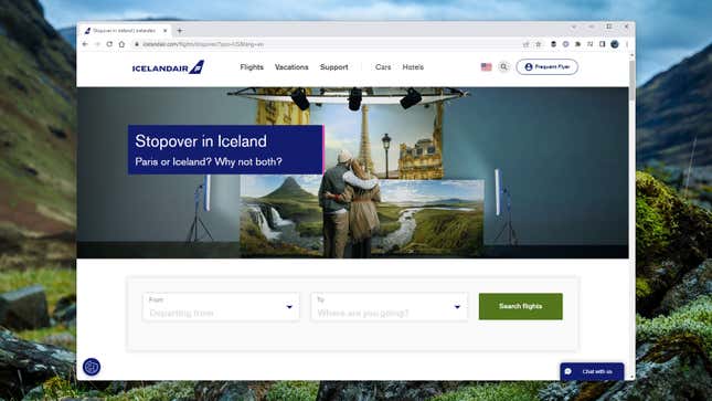 A screenshot of Icelandair