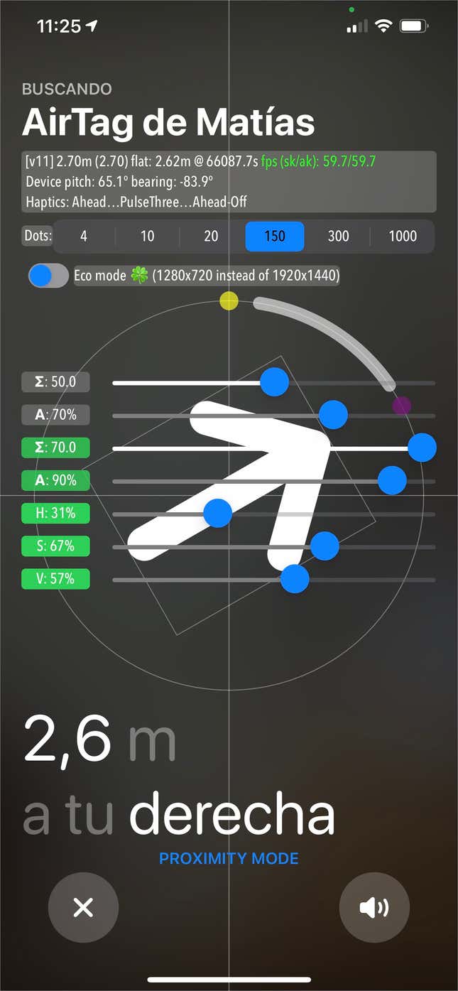 Imagen para el artículo titulado Un usuario frustrado con el AirTag golpea cinco veces la pantalla de su iPhone y descubre un menú secreto