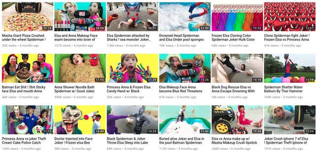 Image for article titled YouTube’s algorithms are terrorizing a generation of children