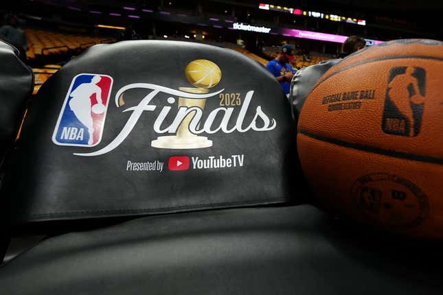Jun 1, 2023; Denver, CO, USA; A detailed view of branded seat covers before the game between the Miami Heat and the Denver Nuggets in game one of the 2023 NBA Finals at Ball Arena.
