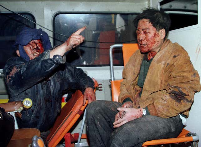 Two Chinese men injured in the embassy bombing.