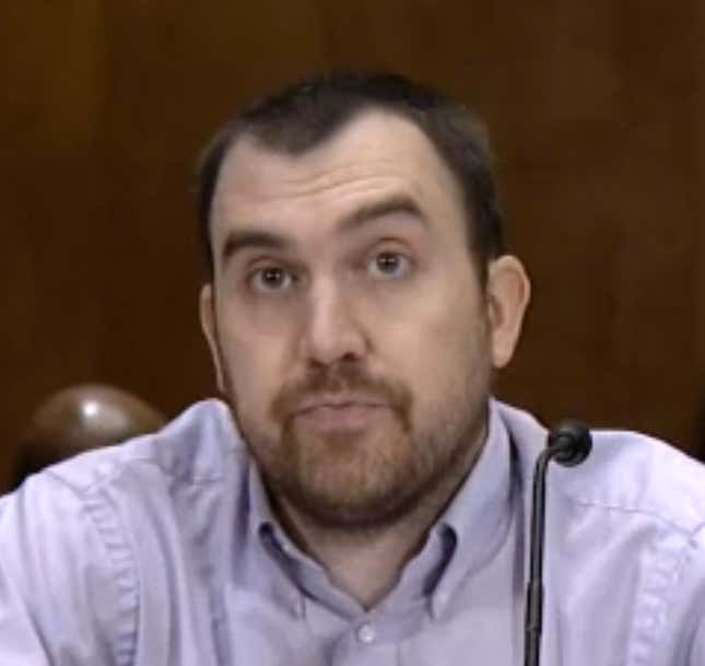 Michael Kasper testifies at a Senate committee hearing about the IRS data breach