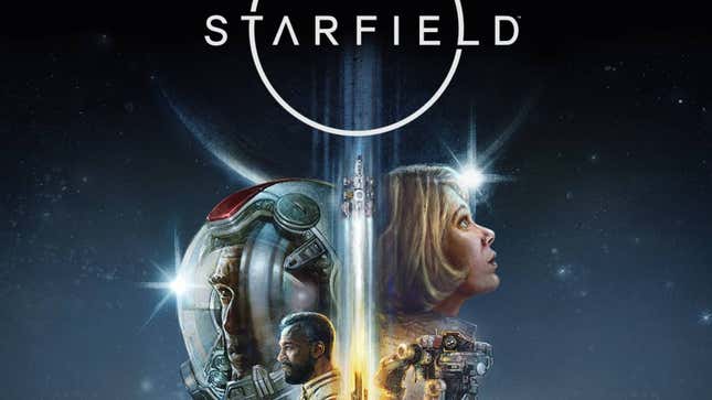 Logo of Starfield with several astronauts depicted.