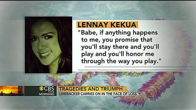 Image for article titled Manti Te'o's Dead Girlfriend, The Most Heartbreaking And Inspirational Story Of The College Football Season, Is A Hoax