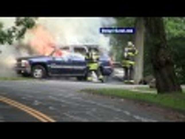 A Man Ran Into The Middle Of A Little League Game On Fire After An Explosive Car Crash