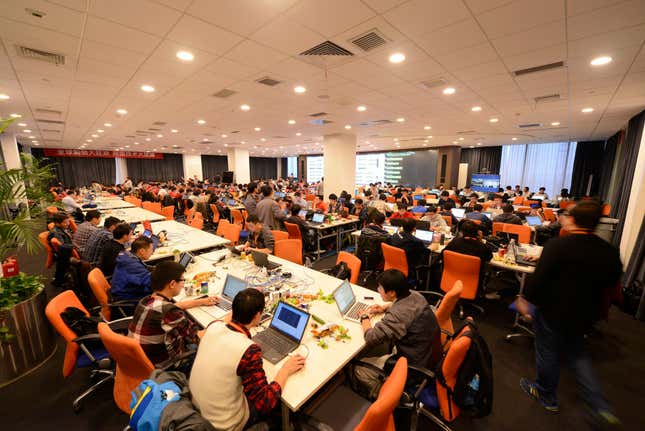Alibaba’s tech team at work in Hangzhou on Single’s Day.